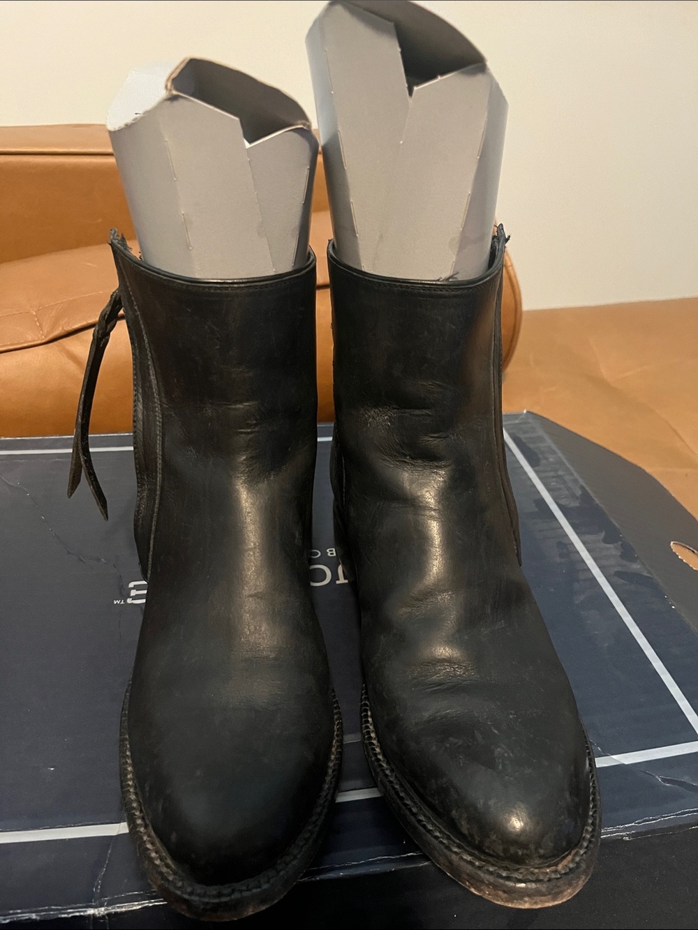 Lucchese Classic Black Leather Ankle Boots